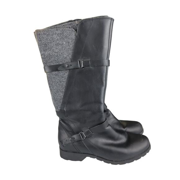 Teva Shoes - Teva De La Vina Wool Boot Tall 1005190 Riding Boots Black Leather Gray Women's 7